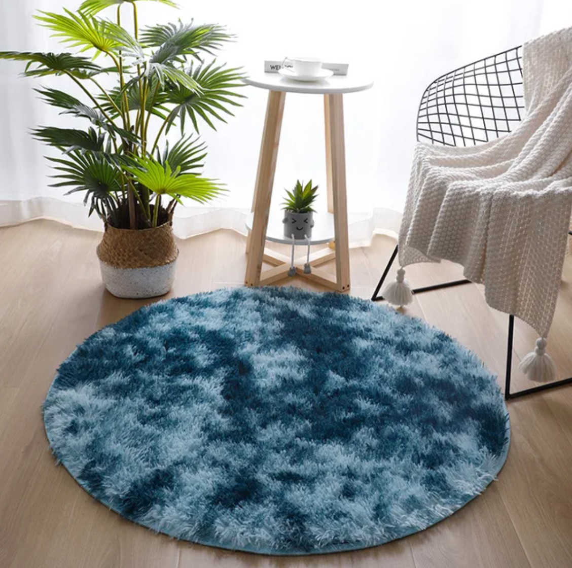 Contaré Matari Round Rug - Dark Blue