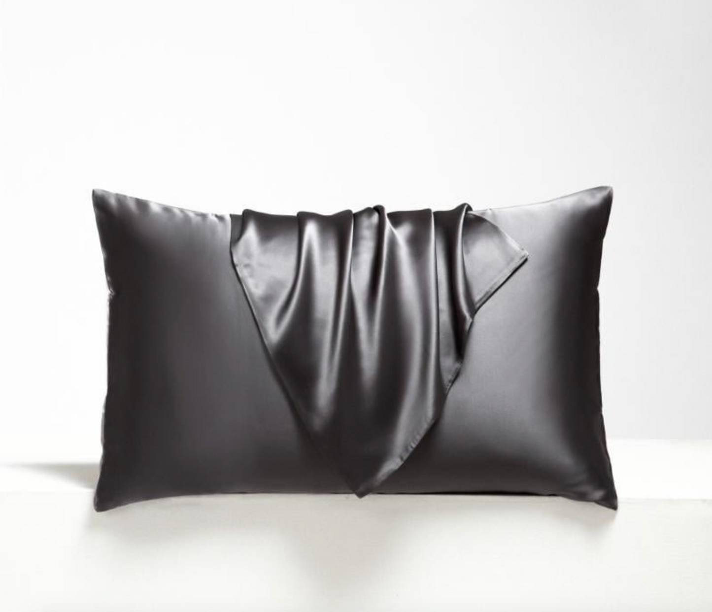 Premium Mulberry Silk Pillowcase - Charcoal Black