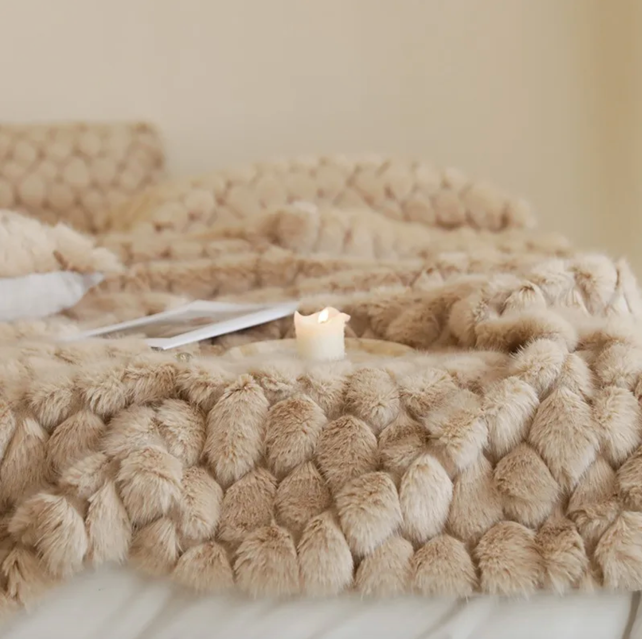 Rabbit Faux-Fur Blanket Throw