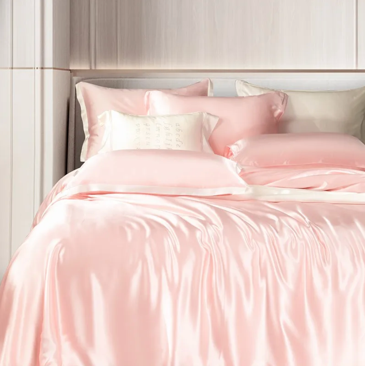 Premium Pink Mulberry Silk Bedding Set