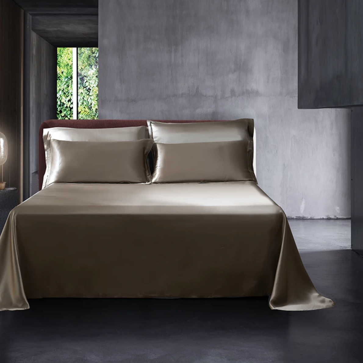 Premium Bronze Mulberry Silk Bedding Set