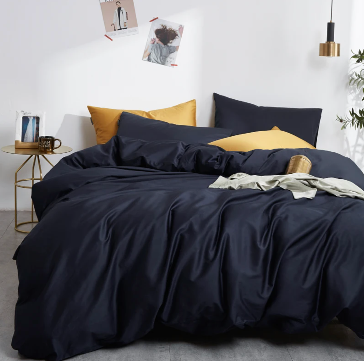 Palma Premium Egyptian Cotton Bedding Set - Dark Navy