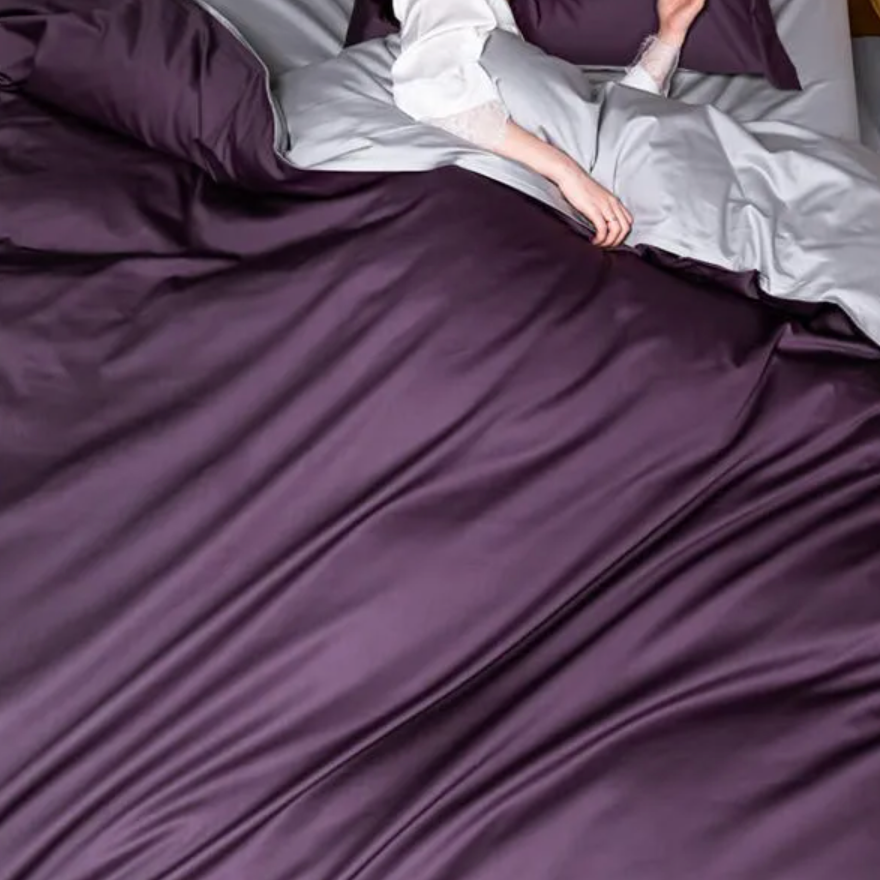 Silken Dream Egyptian Cotton Bedding Set - Purple