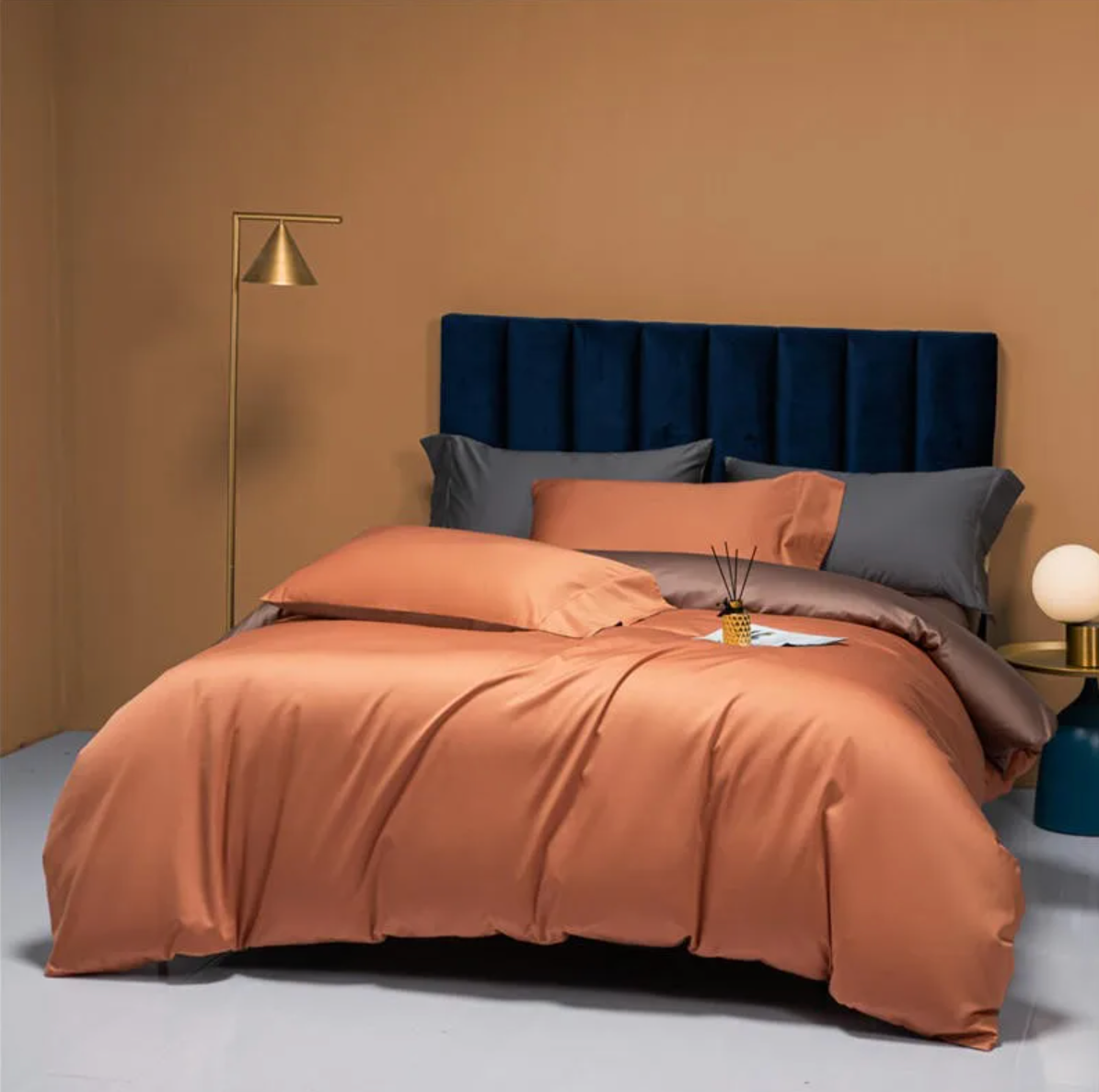 Silken Dream Egyptian Cotton Bedding Set - Orange