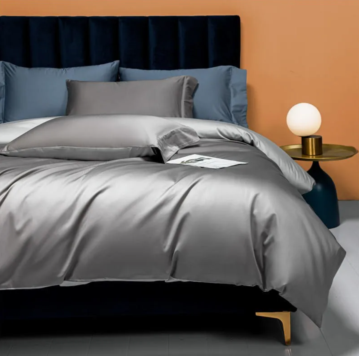 Silken Dream Egyptian Cotton Bedding Set - Silver