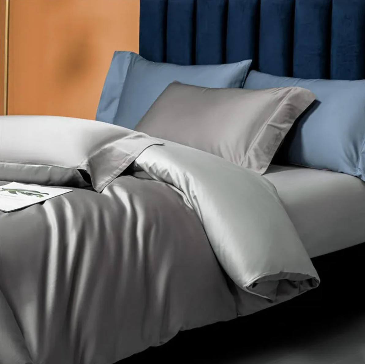 Silken Dream Egyptian Cotton Bedding Set - Silver