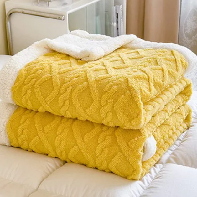 Malmö Soft Double Layer Throw Blanket - Yellow