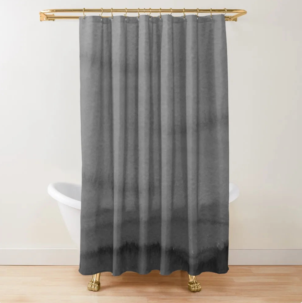 MIMOSA Ombré Waterproof Shower Curtain - Charcoal