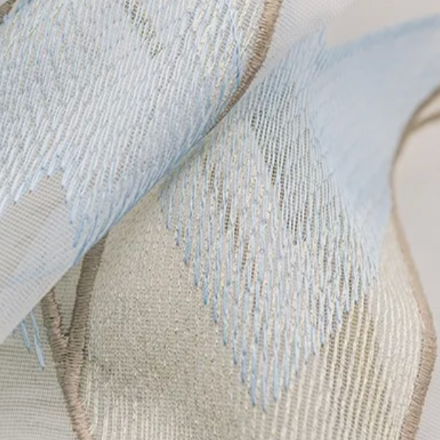 Milos Luxury Sky Blue Pattern Sheer Curtain