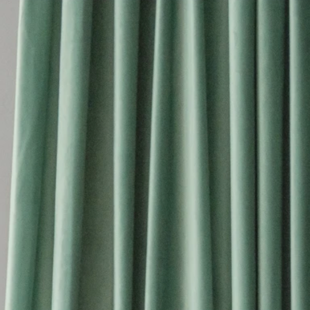 AŚENA Thick Luxury Blackout Velvet Curtain - Olive Green