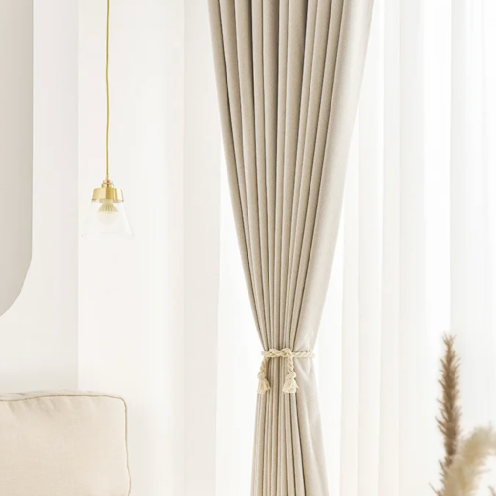 London Luxury Blackout Curtain - Cream/Beige