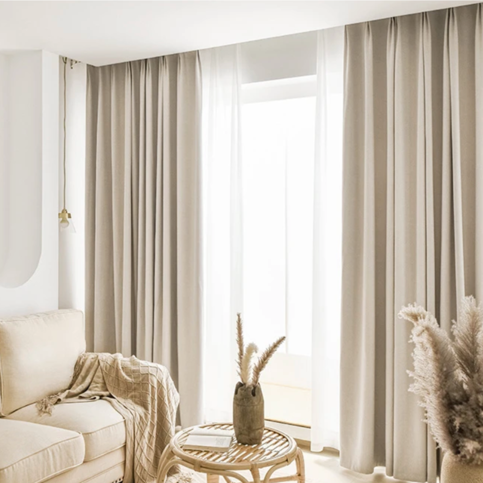 London Luxury Blackout Curtain - Cream/Beige