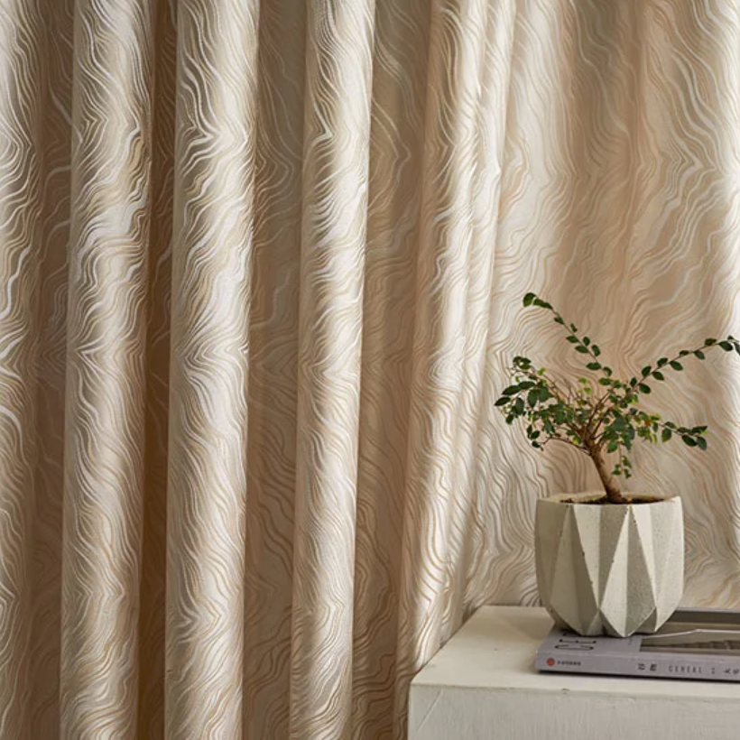 Malmö Contour Detail Blackout Curtain - Beige