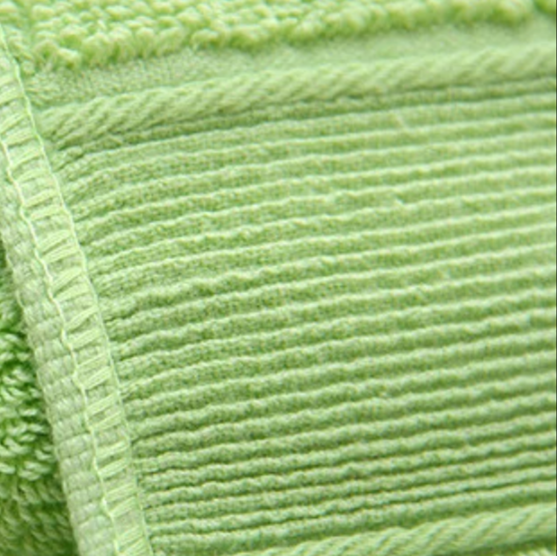 Tulum High-Absorption Cotton Bath Towel Set - Green