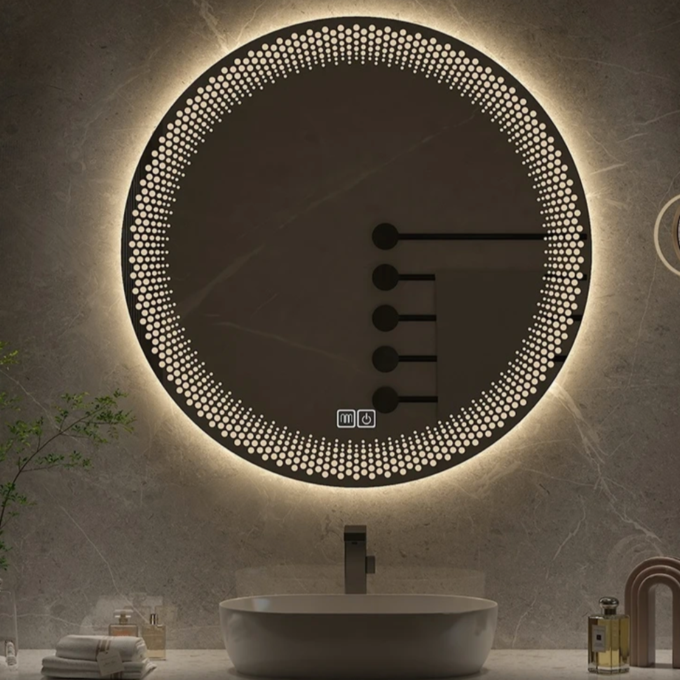 Colome LED Round Light Mirror - European Comb