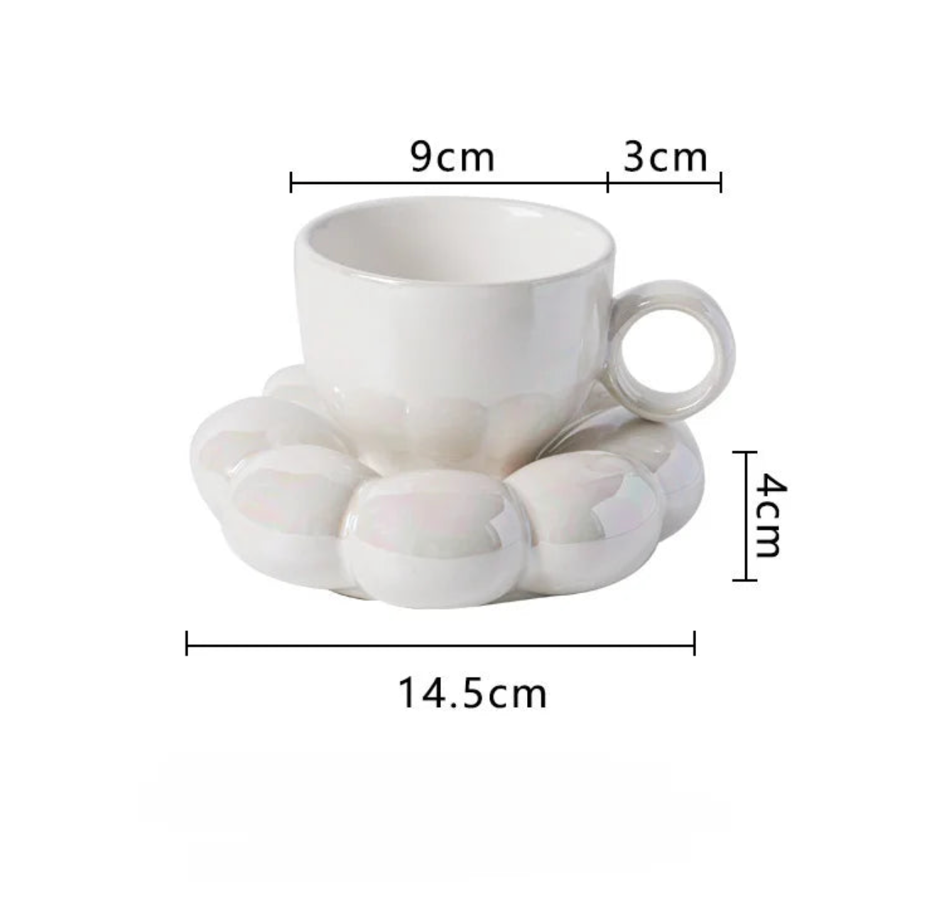 Capri Cloud Ceramic Cup - White