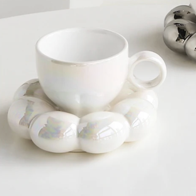 Capri Cloud Ceramic Cup - White