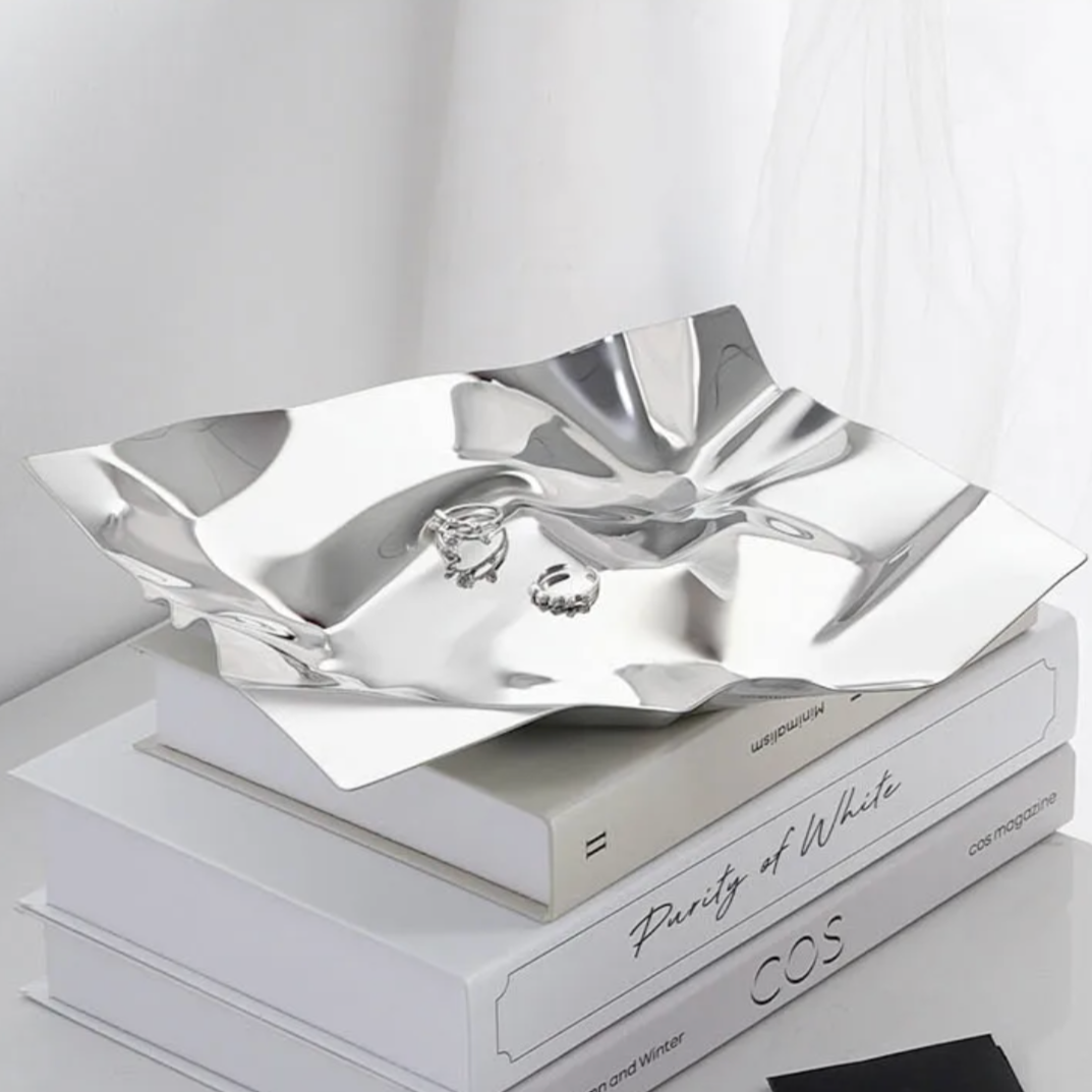 Wave Light Luxury Stainless Steel Tray Dish