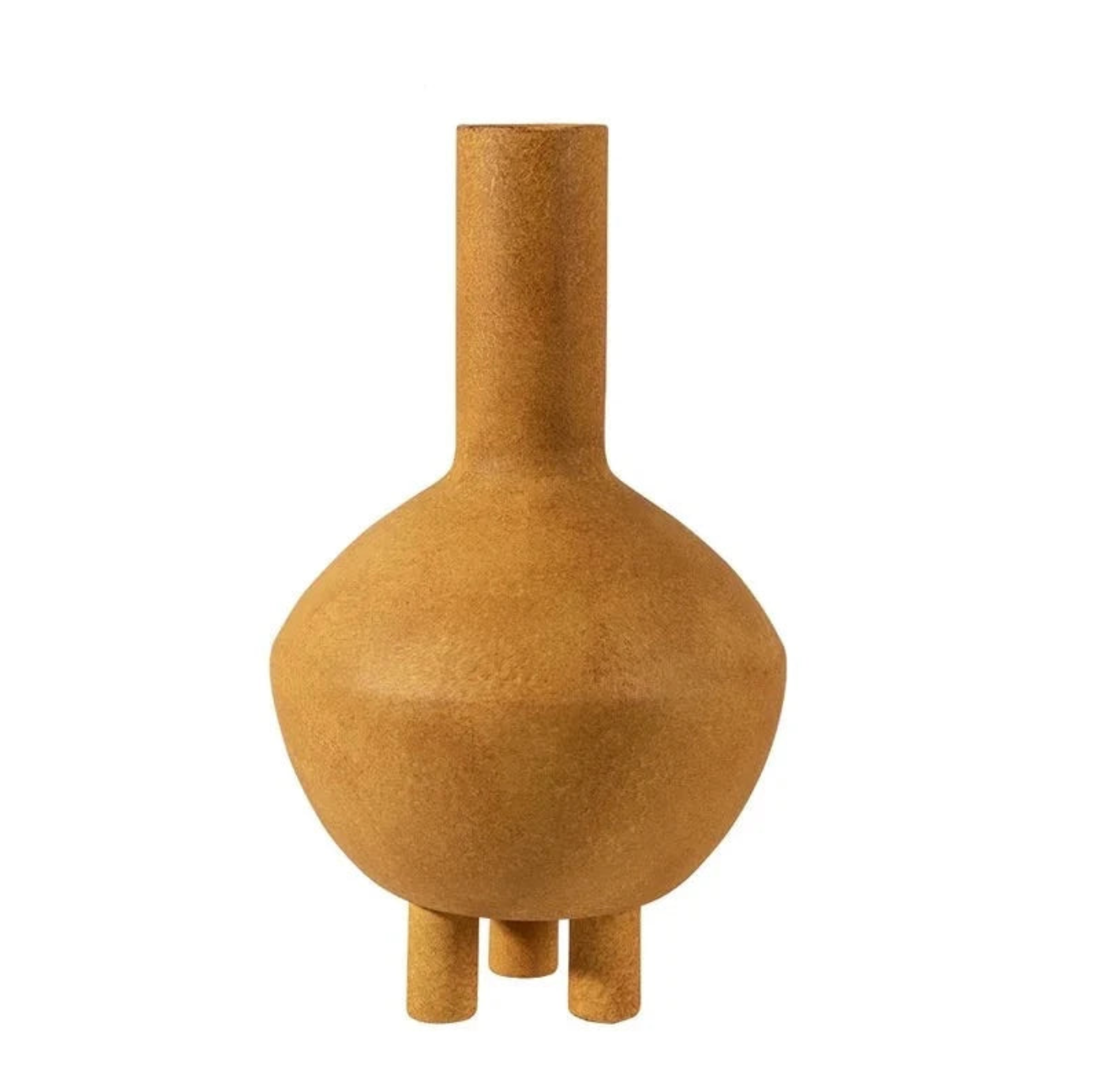 Sicily Ceramic Stone Vase - Mustard