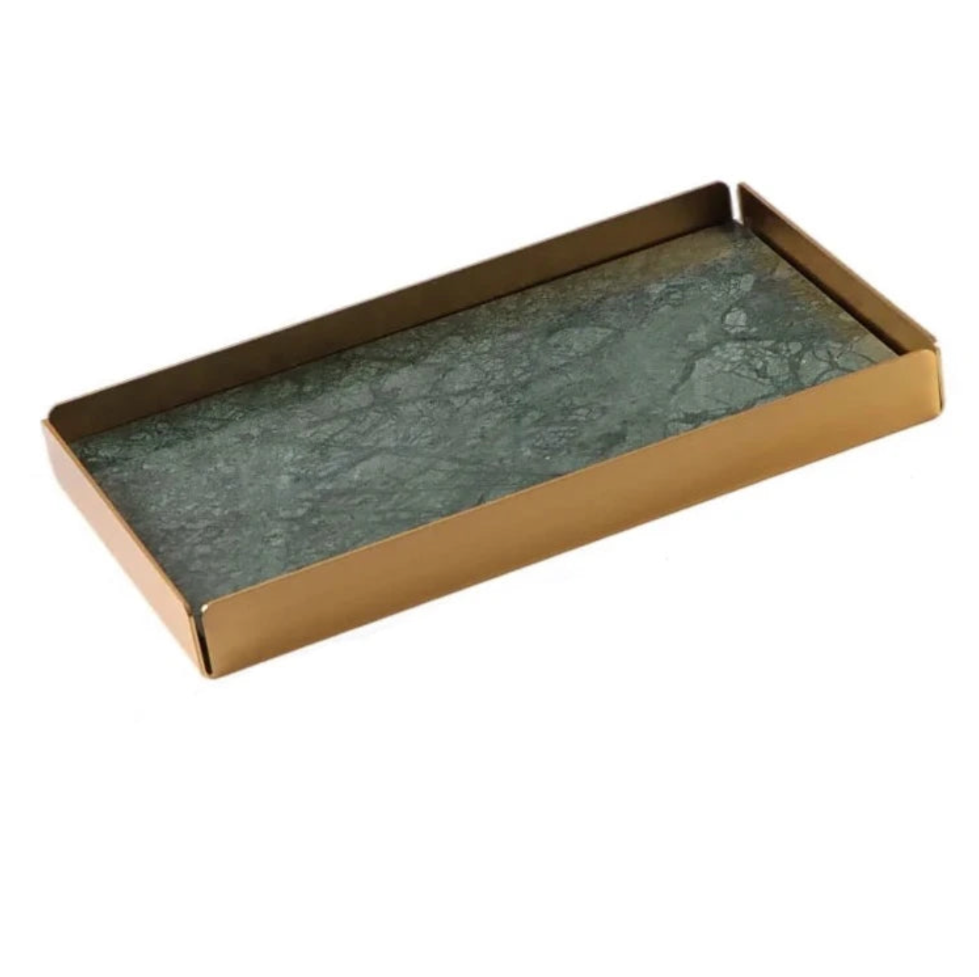 Rectangle Golden Border Marble Stone Tray Collection