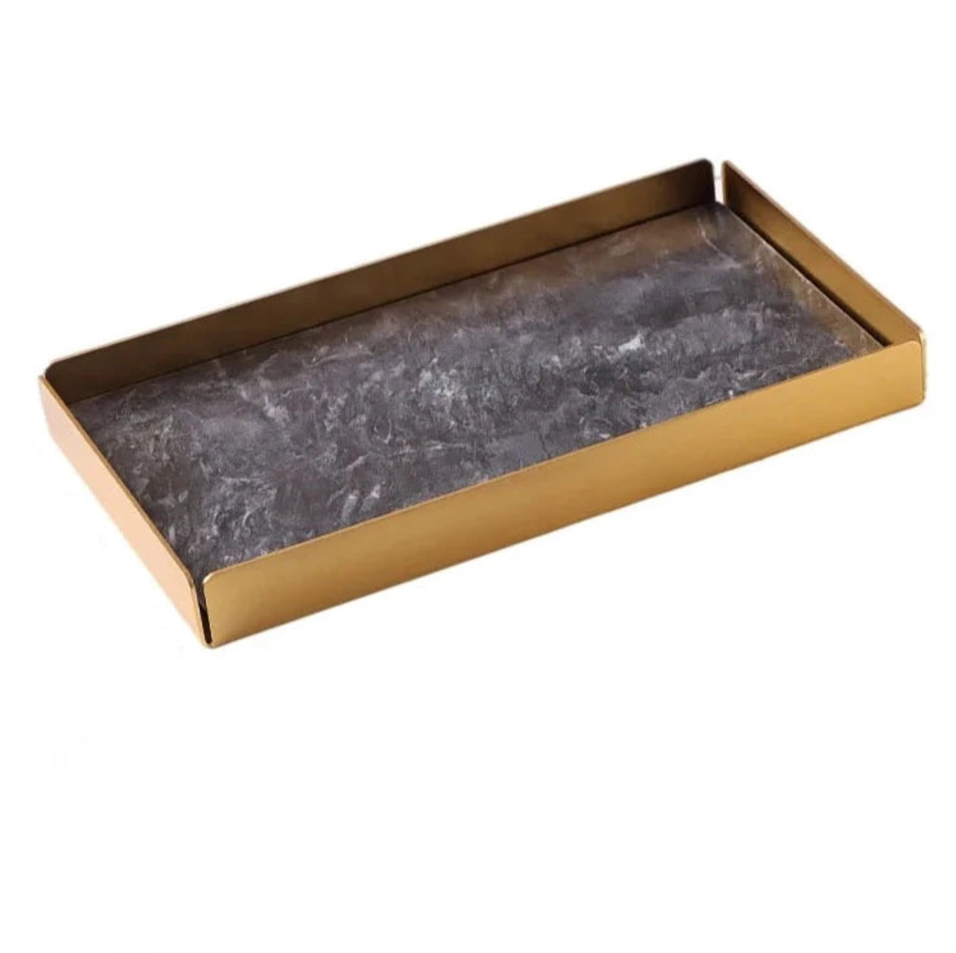 Rectangle Golden Border Marble Stone Tray Collection