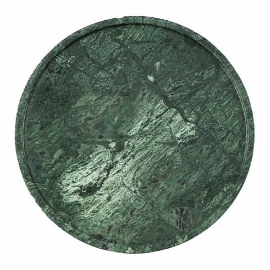 European Round Minimalist Marble Storage Tray - Green