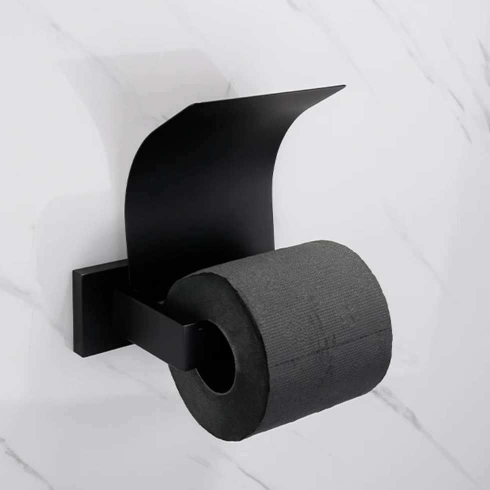 CÖNCEPT Hardware Bath Series Covered Toilet Roll Holder - Black