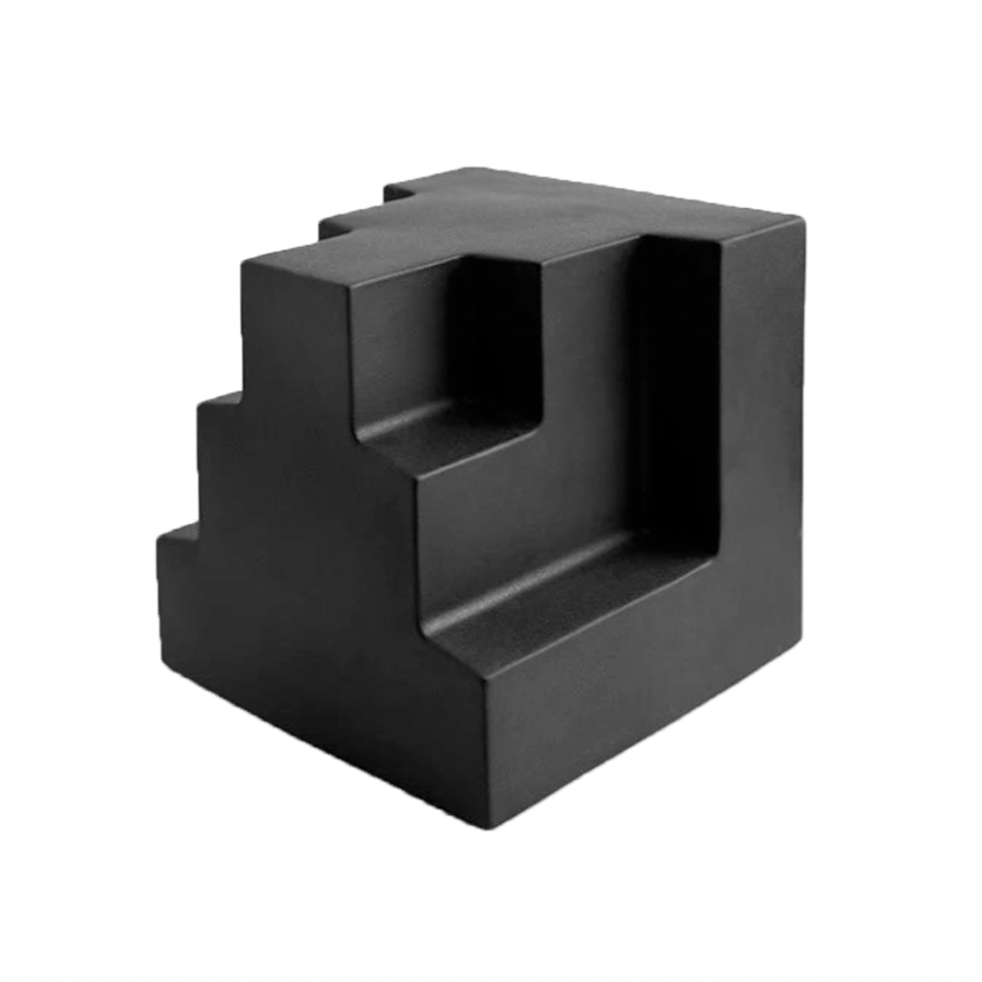 Aura Nordic Geometric Abstract Cube Bookend - Black