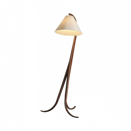 Georgina Wooden Floor Lamp - Dark Brown