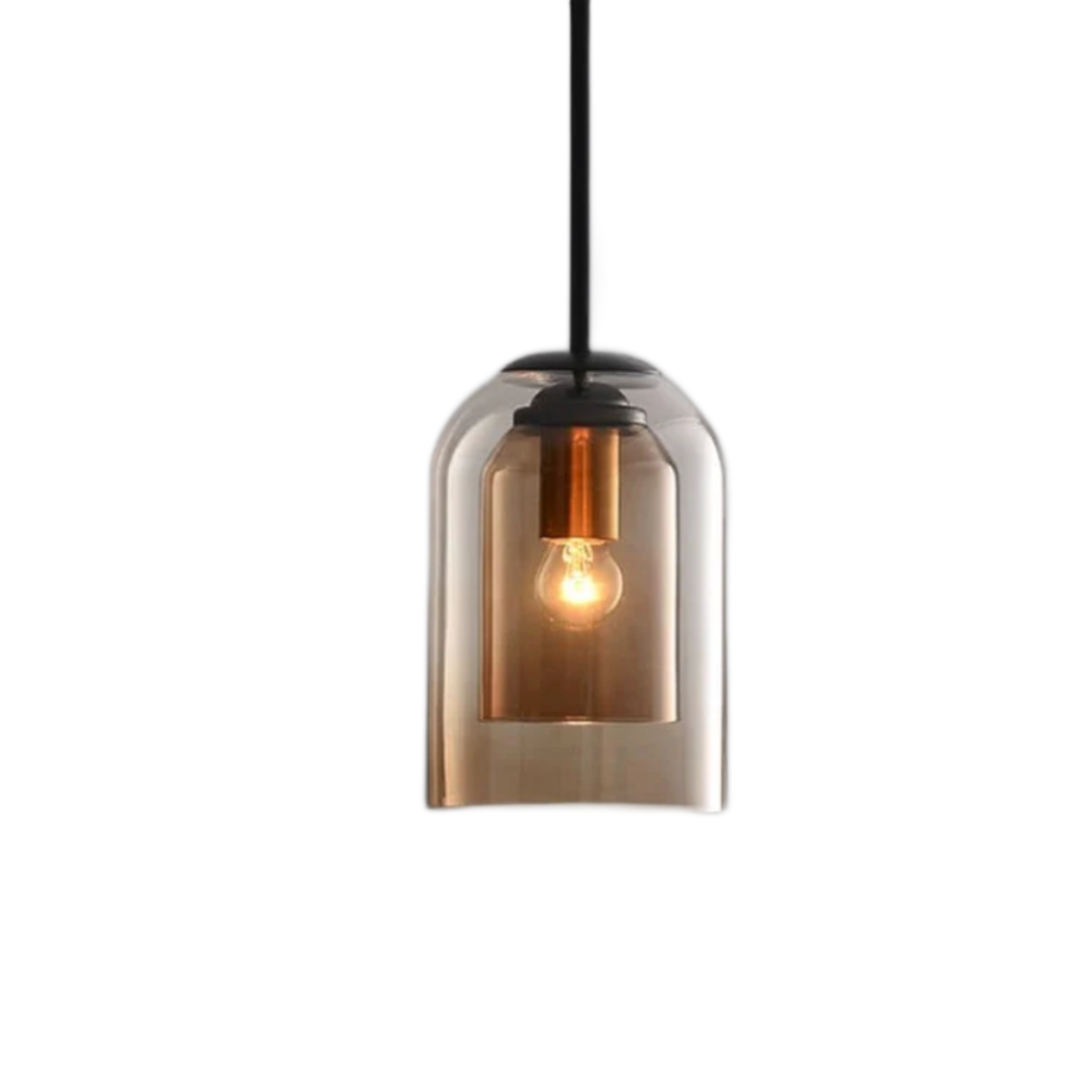 Mica Double Glass Pendant - Rust