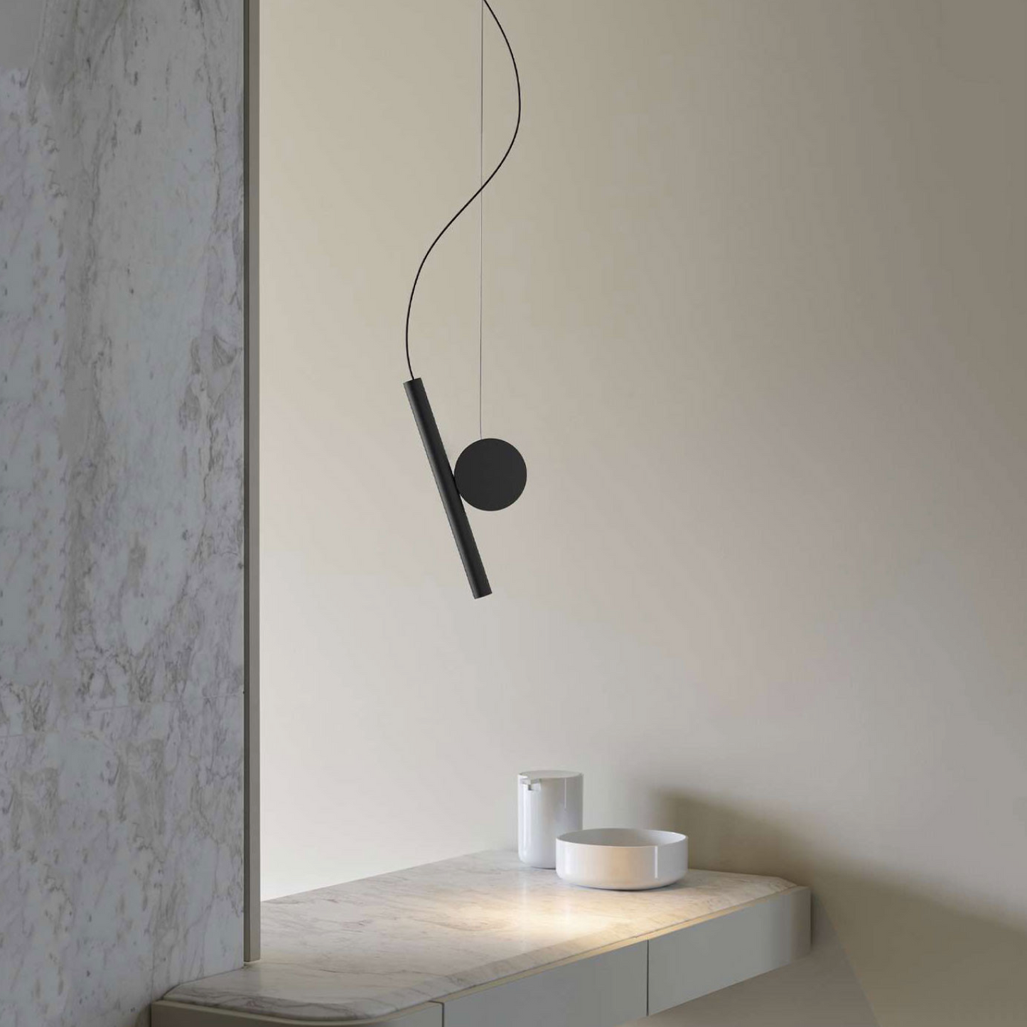 Duo Suspension Pendant - Black