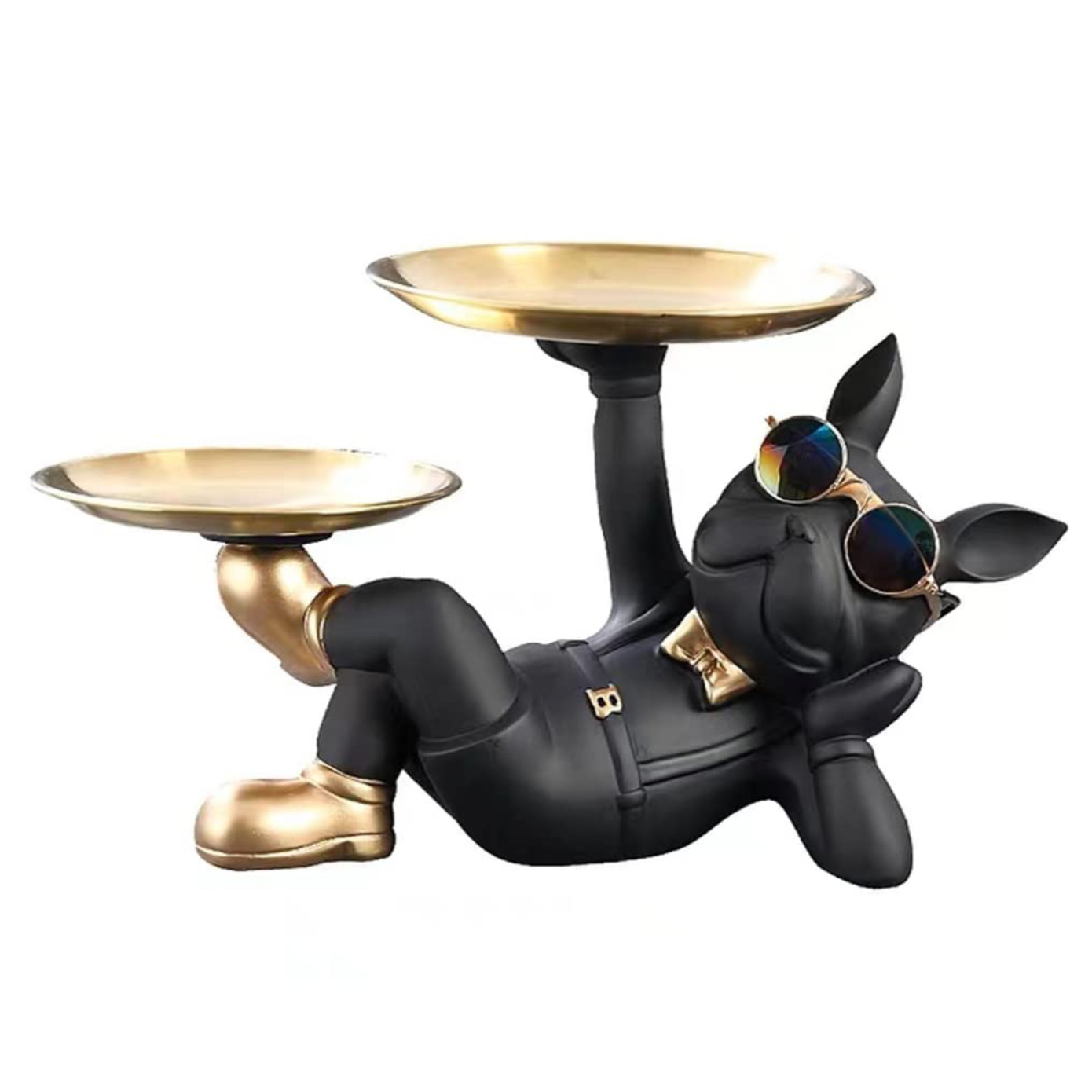 Max The Frenchie - Tray Décor Sculpture Black