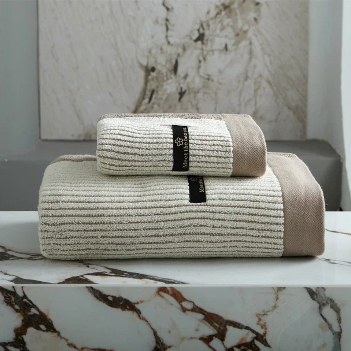 Berlin Luxury Soft Absorbent Cotton Towel - Cream Walnut