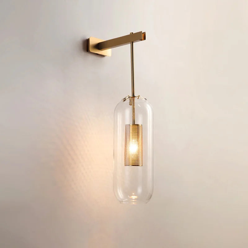 Nora Brass Wall Light - Clear/Smoke