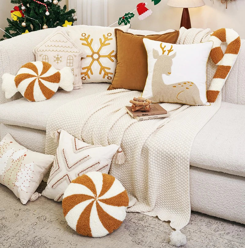 Christmas Decoration Throw Pillow Collection - Gold