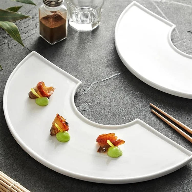 C-Shaped Tokyo Ceramic Serving Plate