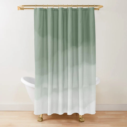 MIMOSA Ombré Waterproof Shower Curtain - Light Green