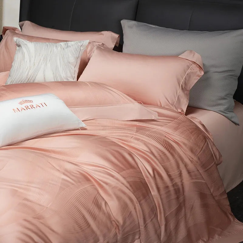 Marrati Premium Egyptian Cotton Duvet Cover Set - Silky Peach