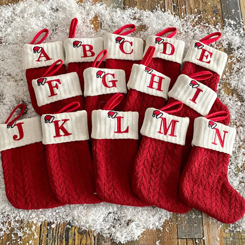 Christmas Alphabet Knitted Socks Decorations