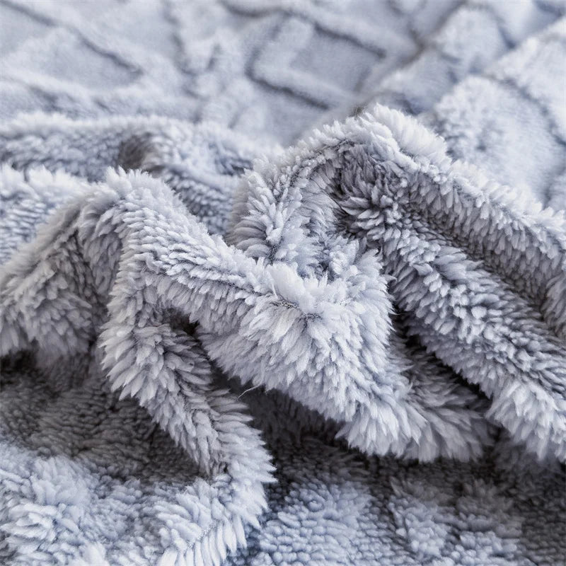 Malmö Soft Double Layer Throw Blanket - Grey Blue