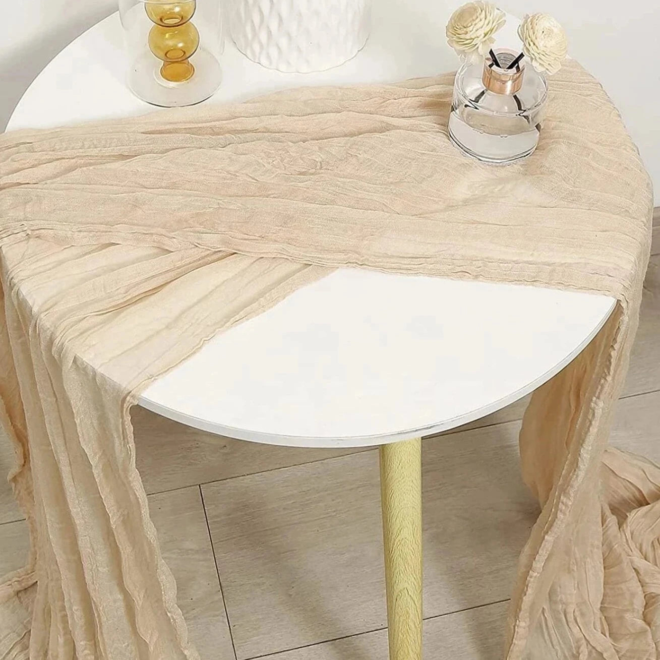 French Gauze Table Runner Semi-Sheer Décor