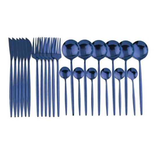 CASA Sardinia Blue 24pcs Stainless Steel Cutlery Set