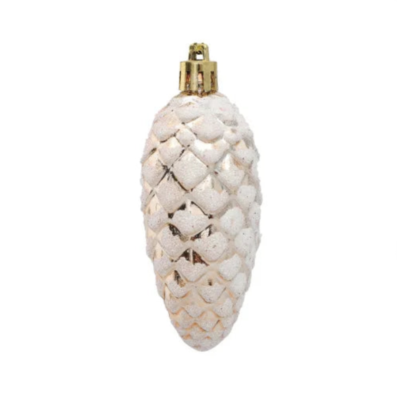 Hanging Christmas Tree Pine Cone Set - Champagne