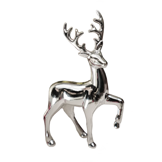 Christmas Reindeer Resin Figurines - Silver