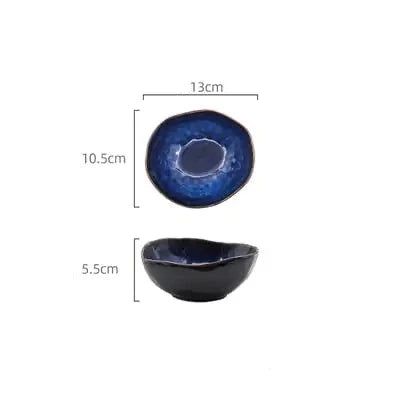 French Cat Eye Blue Bowl