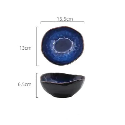 French Cat Eye Blue Bowl