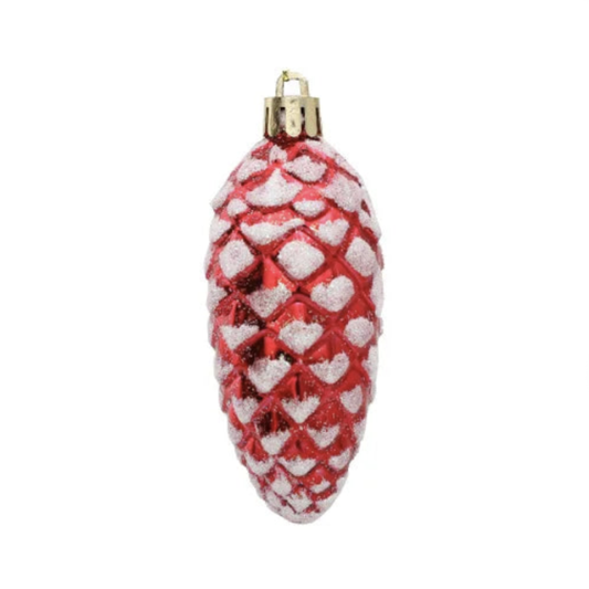 Hanging Christmas Tree Pine Cone Set - Red