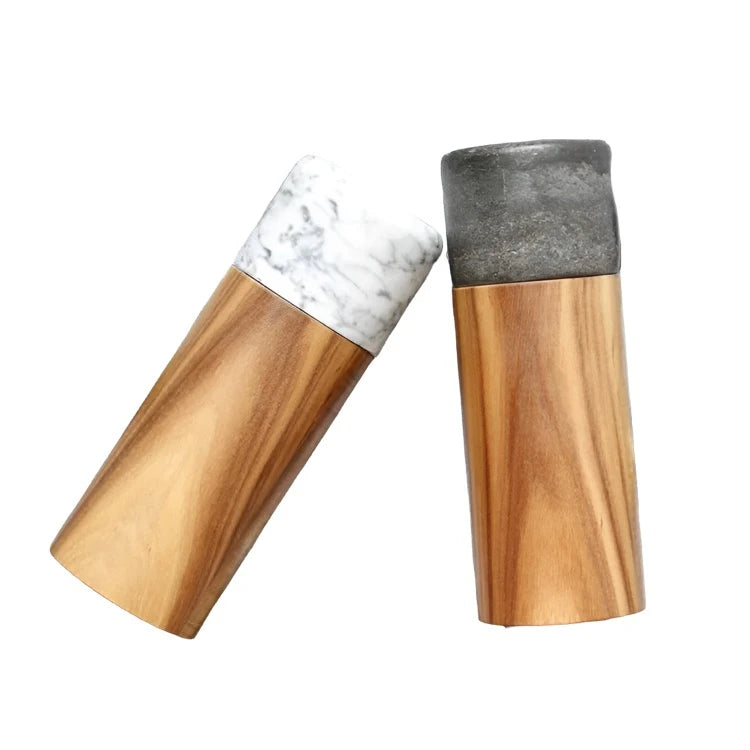 Wooden Marble Salt & Pepper Grinder