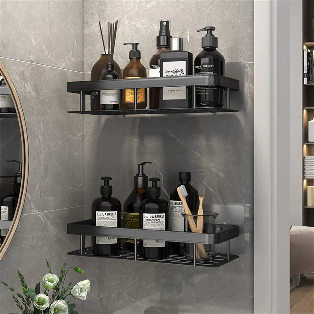 Leoní Bath Storage Racks - Black/Silver